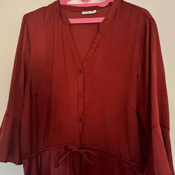 Burnt orange button down dress - Picture 3 of 9